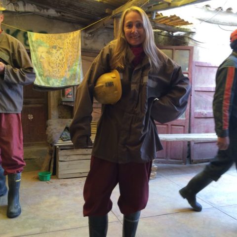 Przed wejściem do kopalni