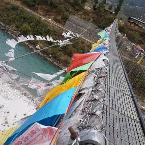 Najdłuższy most wiszący w Bhutanie, fot. Beata Pawlikowska