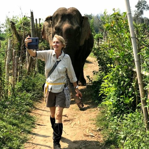 W sanktuarium słoni w Laosie